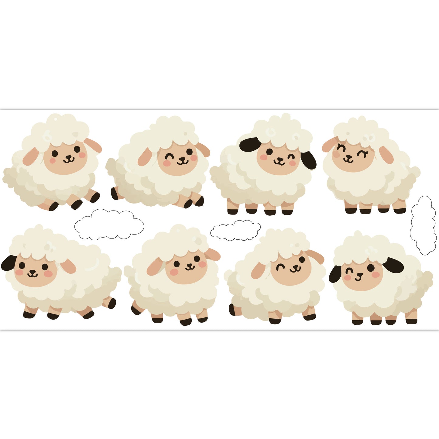 Animal Wall Sticker - Sheep Decal Set Wall Art