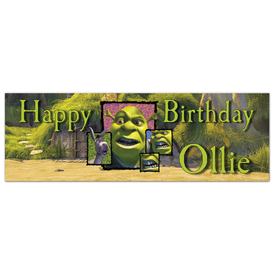 Shrek Birthday - Close Ups Personalised Name Banner Wall Sticker
