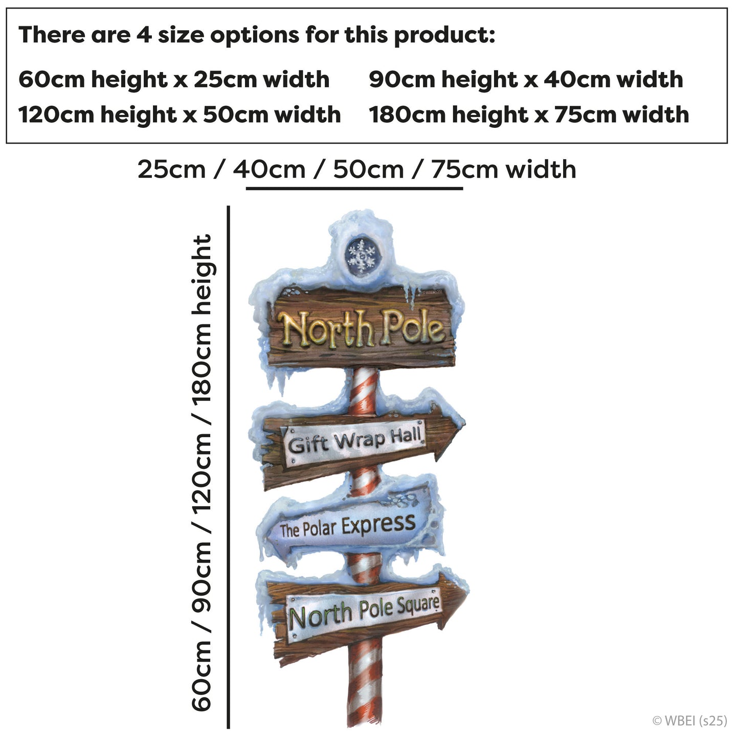 The Polar Express Wall Sticker -  North Pole Sign Decal Christmas Wall Art