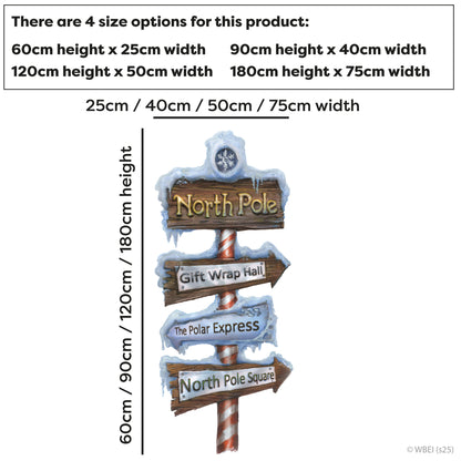 The Polar Express Wall Sticker -  North Pole Sign Decal Christmas Wall Art