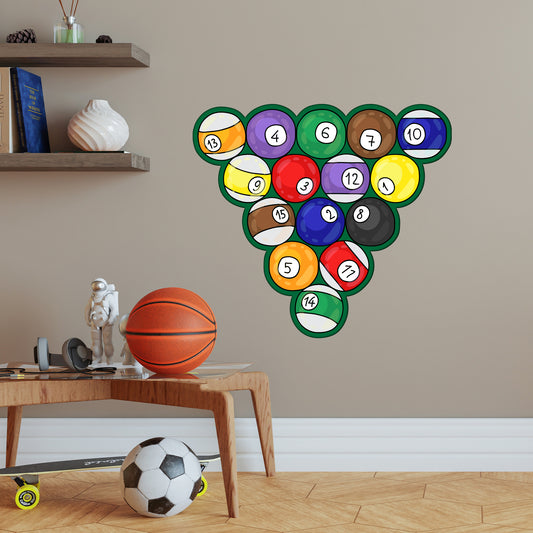Snooker Wall Sticker - Snooker Pool Balls Decal Wall Art