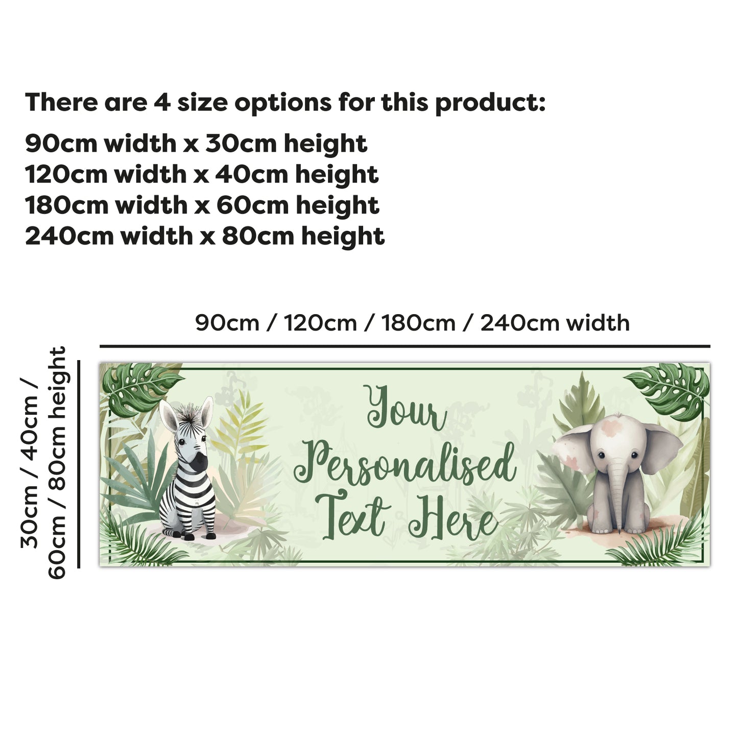 Jungle Birthday – Animal Friends Personalised Banner Wall Sticker