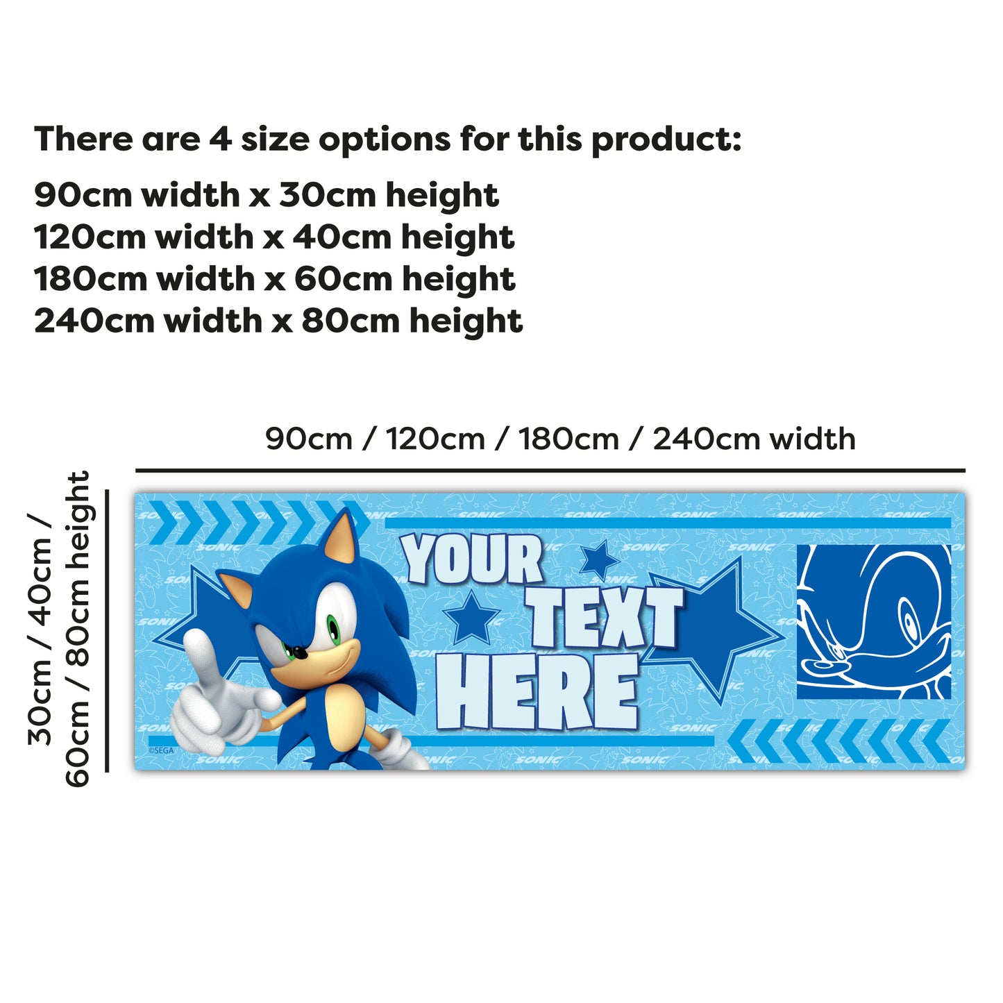 Sonic The Hedgehog Birthday - Sonic Stars Personalised Banner Wall Sticker