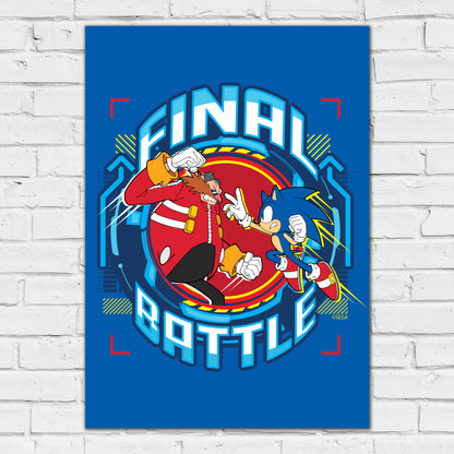 Sonic The Hedgehog Print - Sonic Dr Eggman Final Battle Poster Wall Art