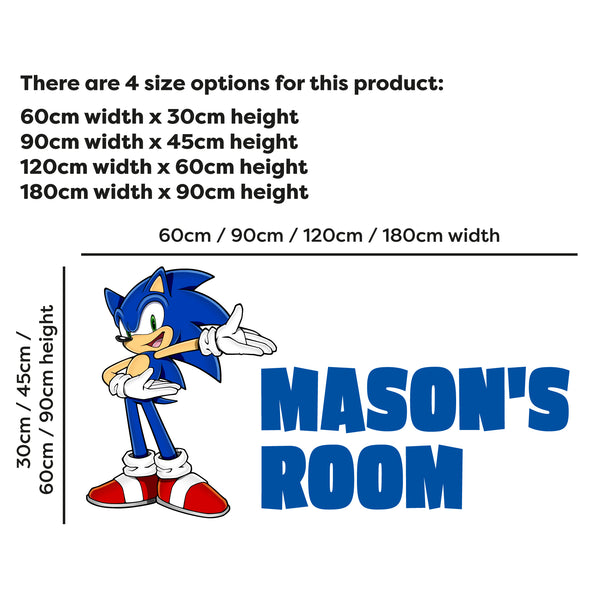 Sonic The Hedgehog Wall Sticker - Sonic Pointing at Personalised Name ...
