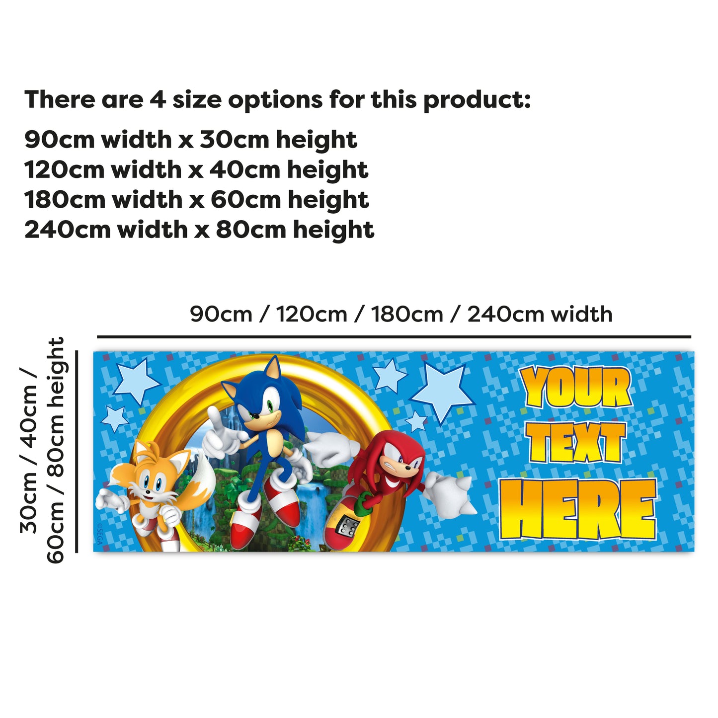 Sonic The Hedgehog Birthday - Sonic Portal Personalised Banner Wall Sticker