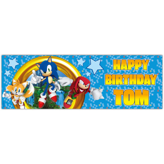 Sonic The Hedgehog Birthday - Sonic Portal Personalised Banner Wall Sticker