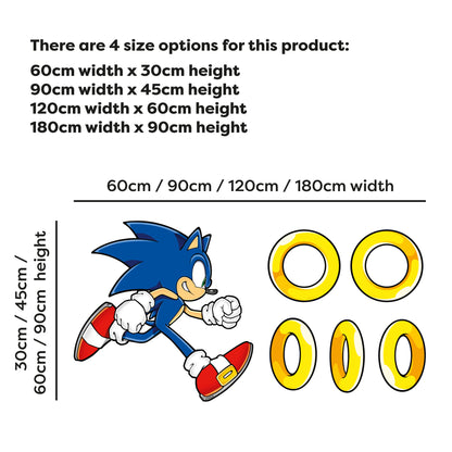 Sonic The Hedgehog Wall Sticker - Sonic Running For Rings Wall Art