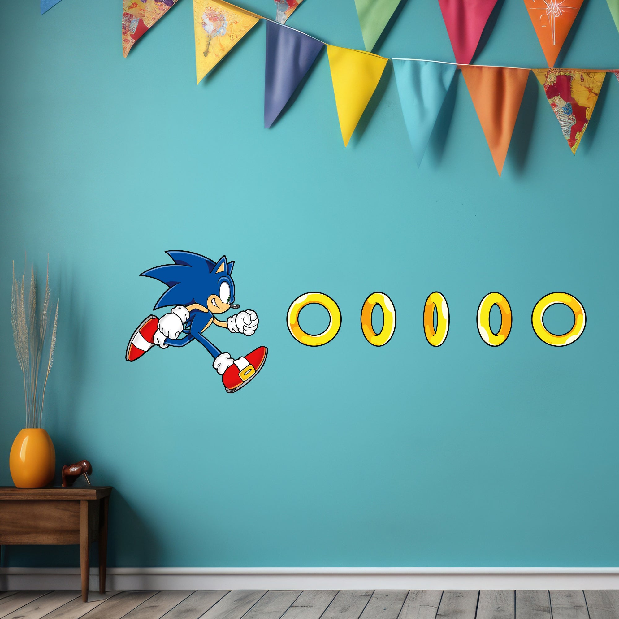 Sonic The Hedgehog Wall Sticker - Sonic Running For Rings Wall Art ...
