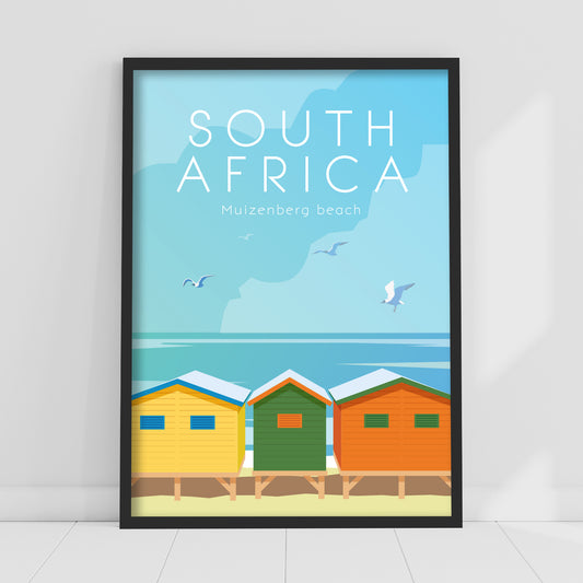 World City Print - Muizenberg Beach South Africa Poster Wall Art
