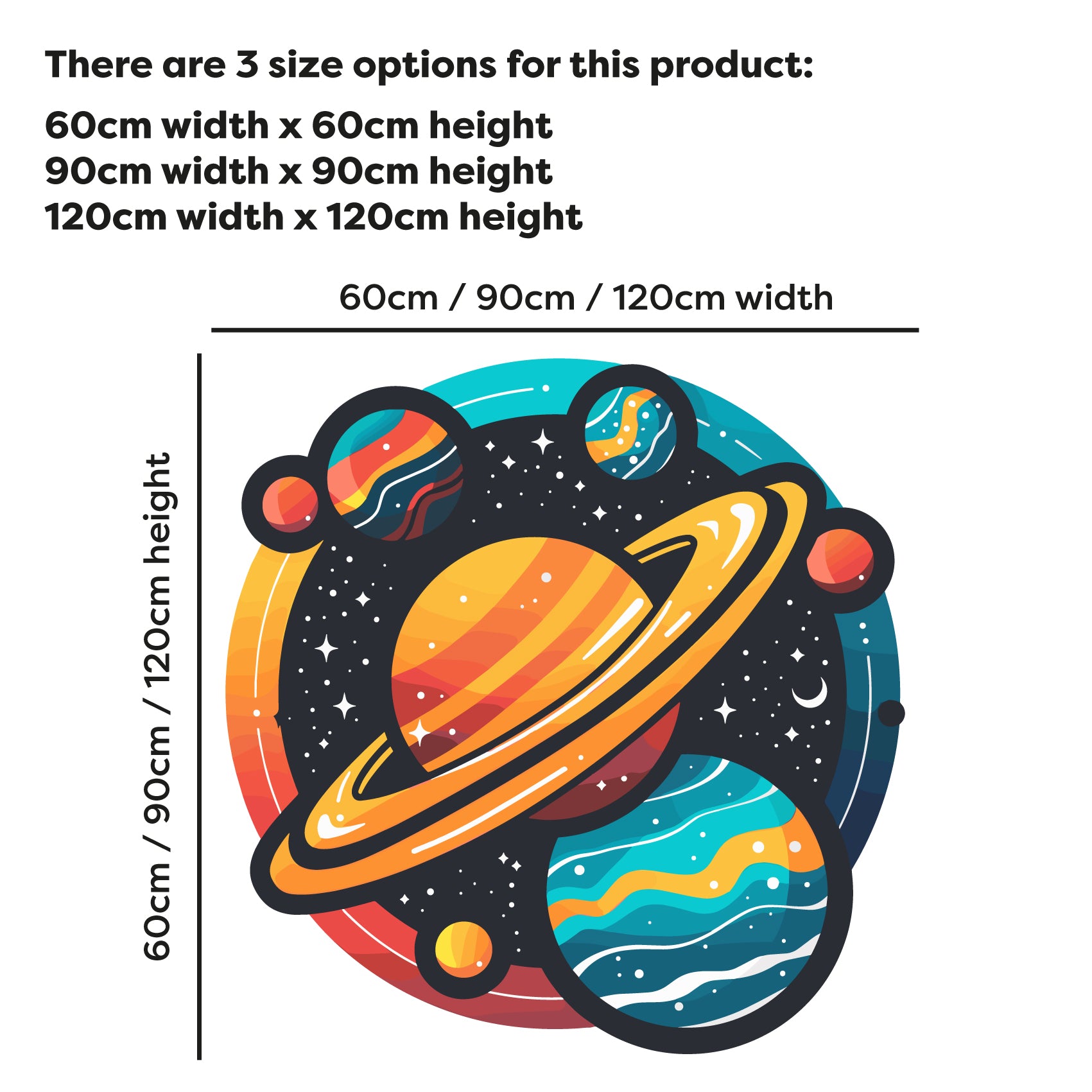To Scale Sticker Planets Space Wall Sticker - Space Planets Decal Wall Art – www.themed.co.uk
