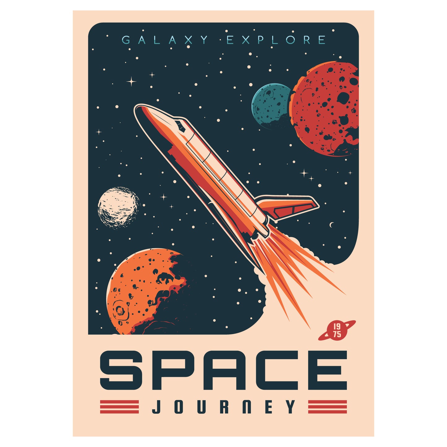 Space Wall Print - Galaxy Explore Space Journey Poster Wall Art
