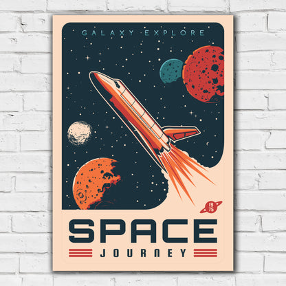 Space Wall Print - Galaxy Explore Space Journey Poster Wall Art