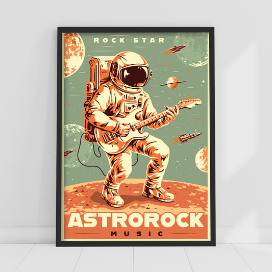 Space Wall Print - Rock Star Astrorock Music Poster Wall Art