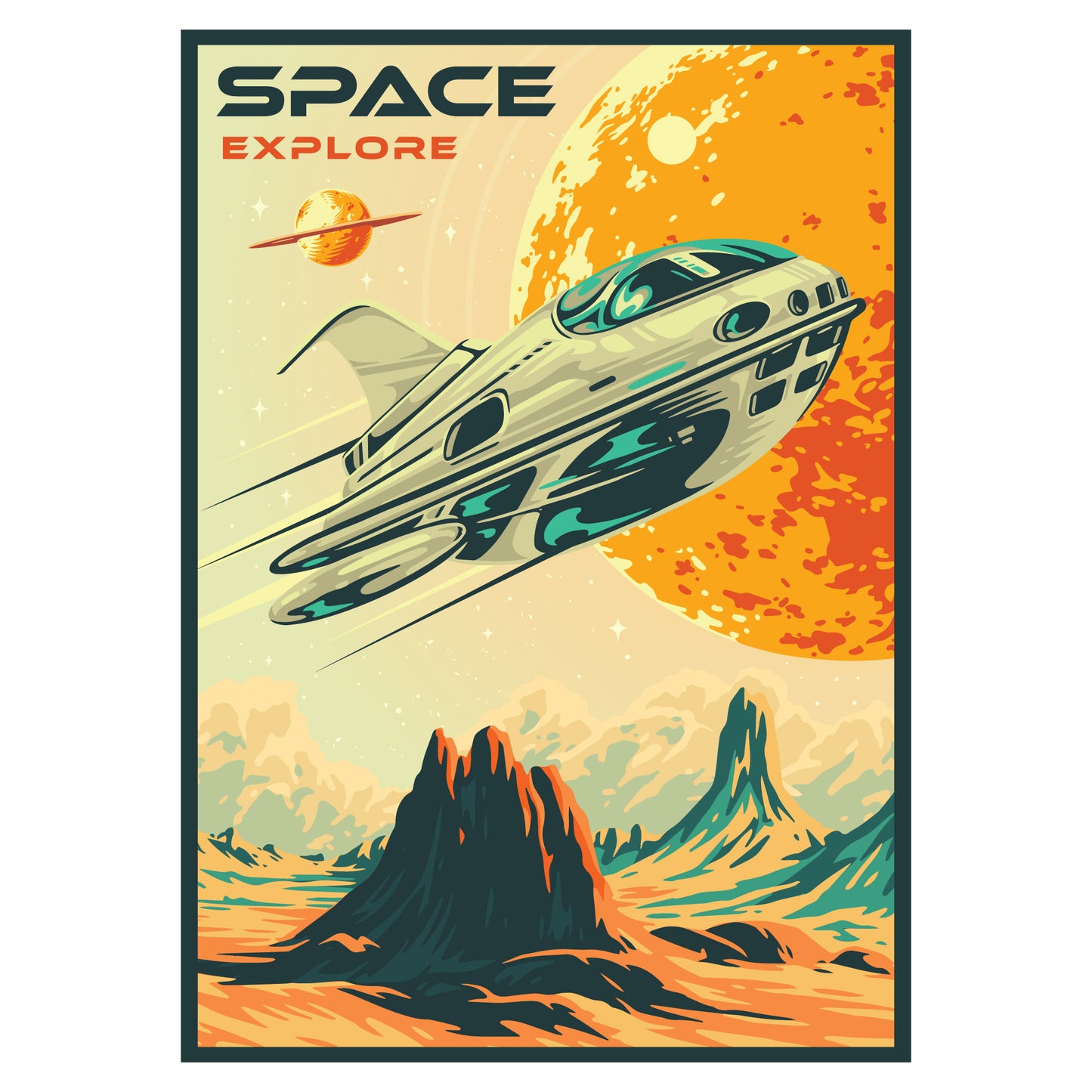 Space Wall Print - Space Explore Poster Wall Art