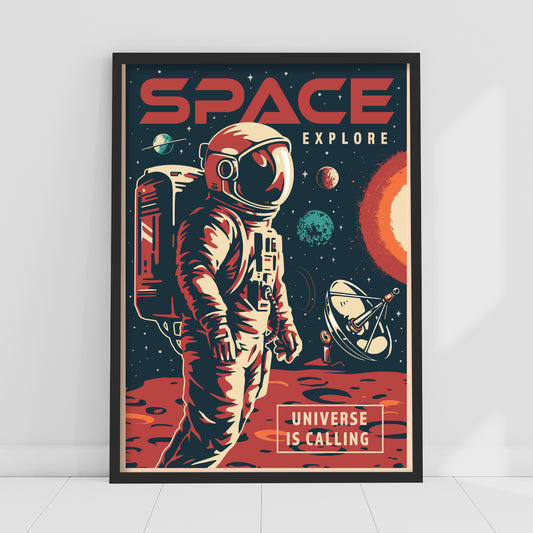 Space Wall Print - Space Explore Universe is Calling Poster Wall Art