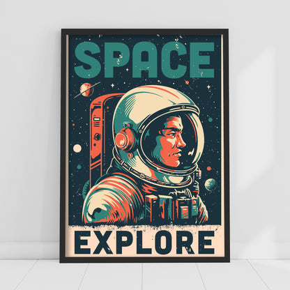 Space Wall Print - Space Person Explorer Poster Wall Art