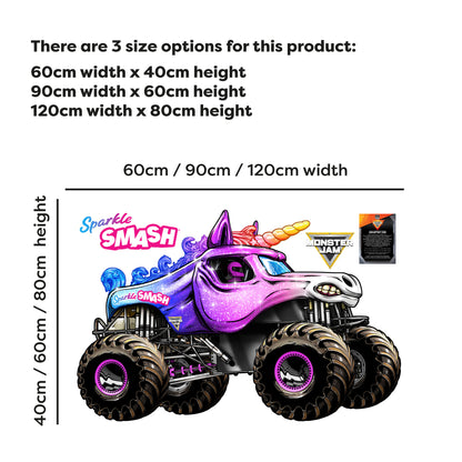 Monster Jam Wall Sticker - Sparkle Smash Monster Jam Truck Wall Decal Art