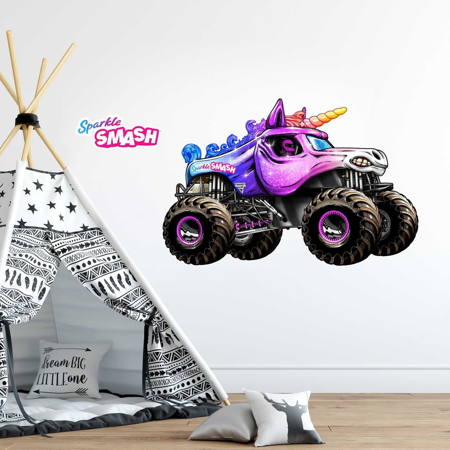 Monster Jam Wall Sticker - Sparkle Smash Monster Jam Truck Wall Decal Art