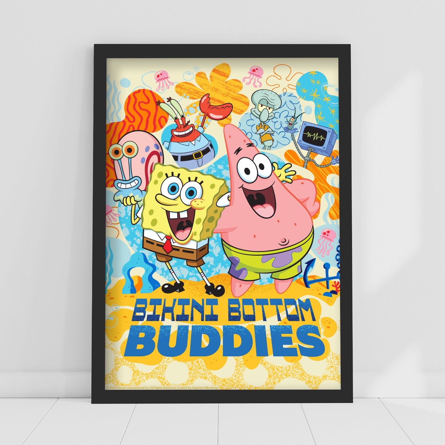 SpongeBob Print - Bikini Bottom Buddies Yellow Poster Wall Art