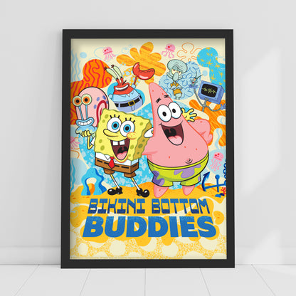 SpongeBob Print - Bikini Bottom Buddies Yellow Poster Wall Art