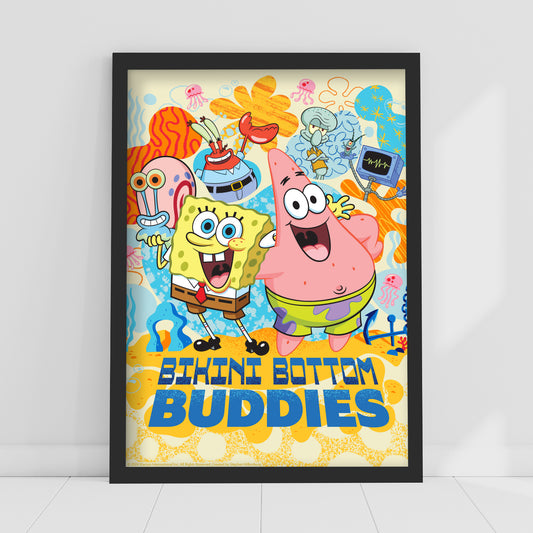 SpongeBob Print - Bikini Bottom Buddies Yellow Poster Wall Art