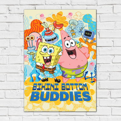 SpongeBob Print - Bikini Bottom Buddies Yellow Poster Wall Art