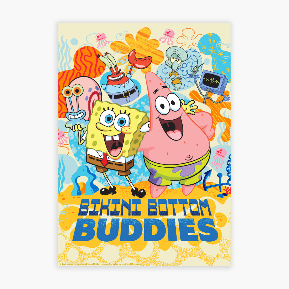 SpongeBob Print - Bikini Bottom Buddies Yellow Poster Wall Art