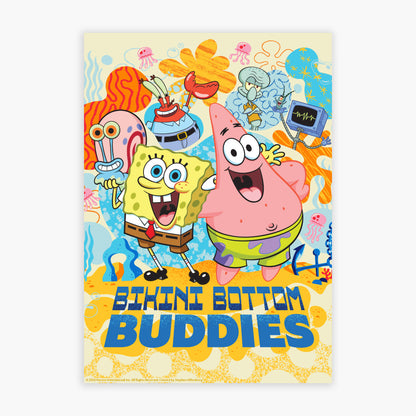 SpongeBob Print - Bikini Bottom Buddies Yellow Poster Wall Art