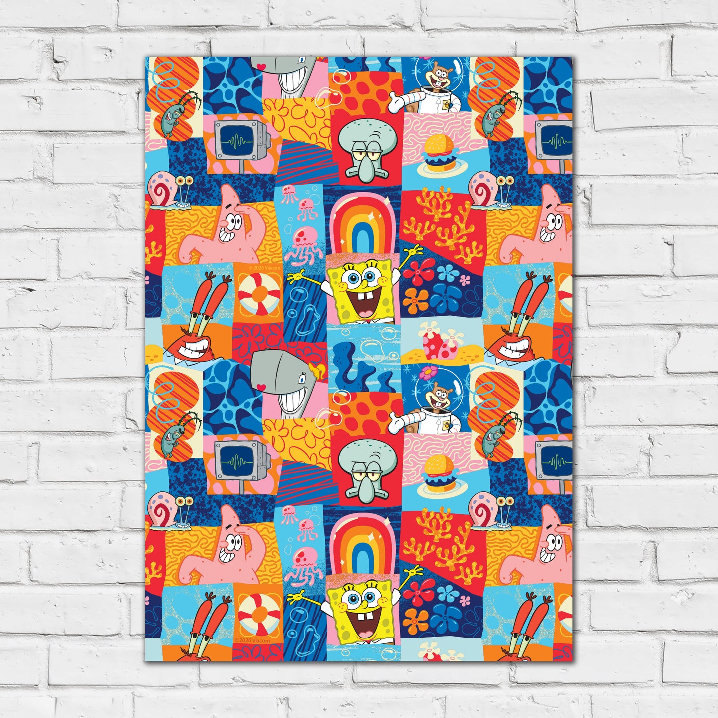 SpongeBob Print - Pattern Poster Wall Art
