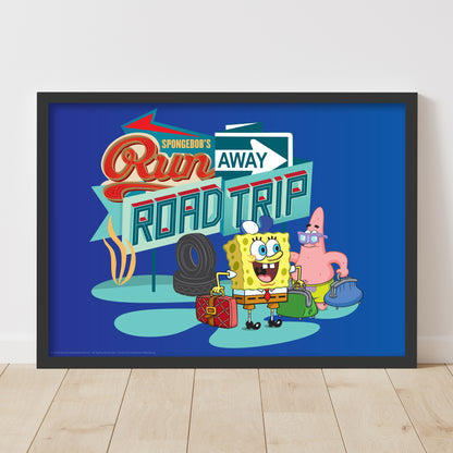 SpongeBob Print - Run Away Road Trip Poster Wall Art