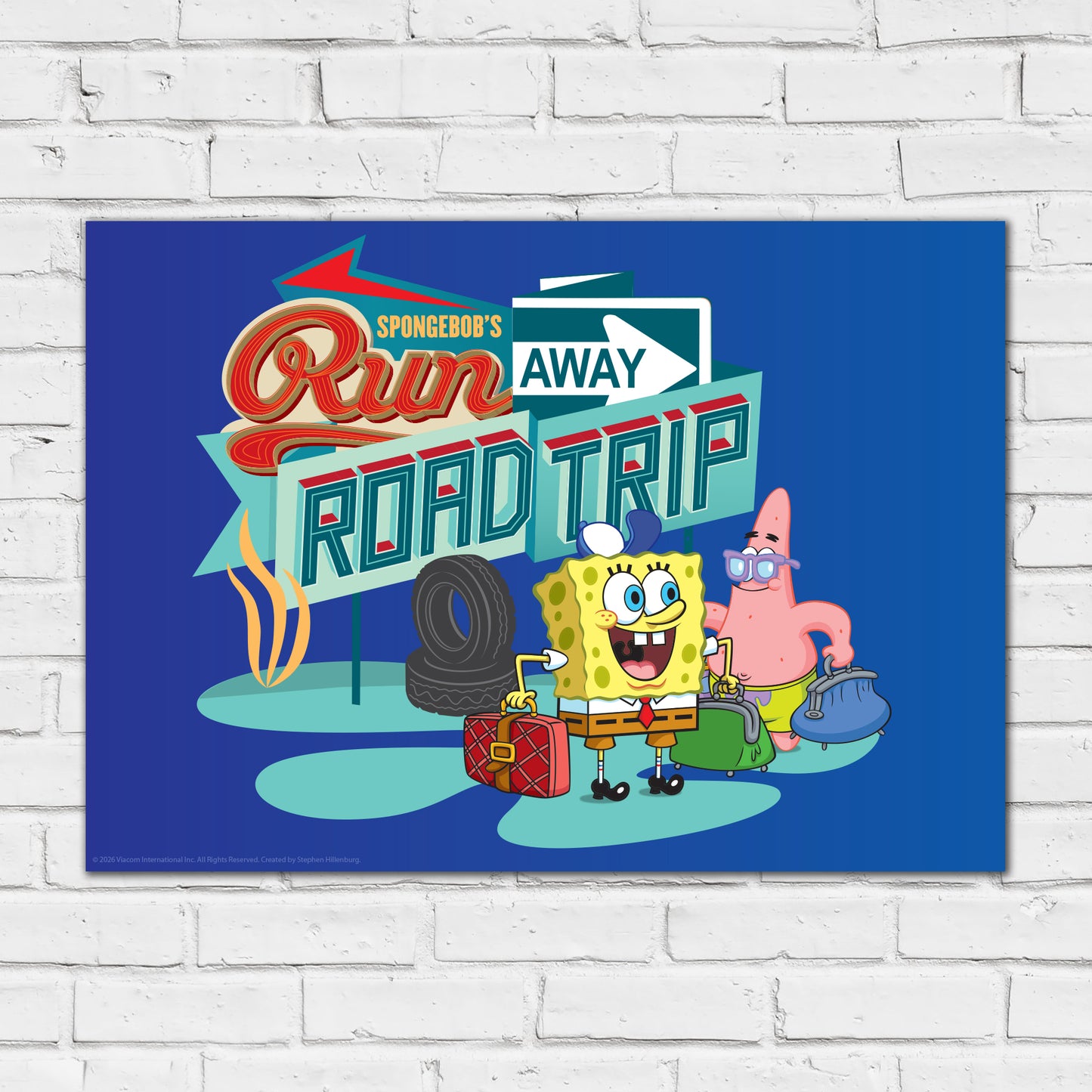 SpongeBob Print - Run Away Road Trip Poster Wall Art