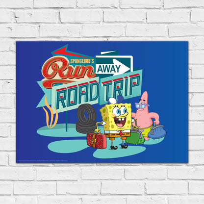 SpongeBob Print - Run Away Road Trip Poster Wall Art