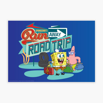 SpongeBob Print - Run Away Road Trip Poster Wall Art