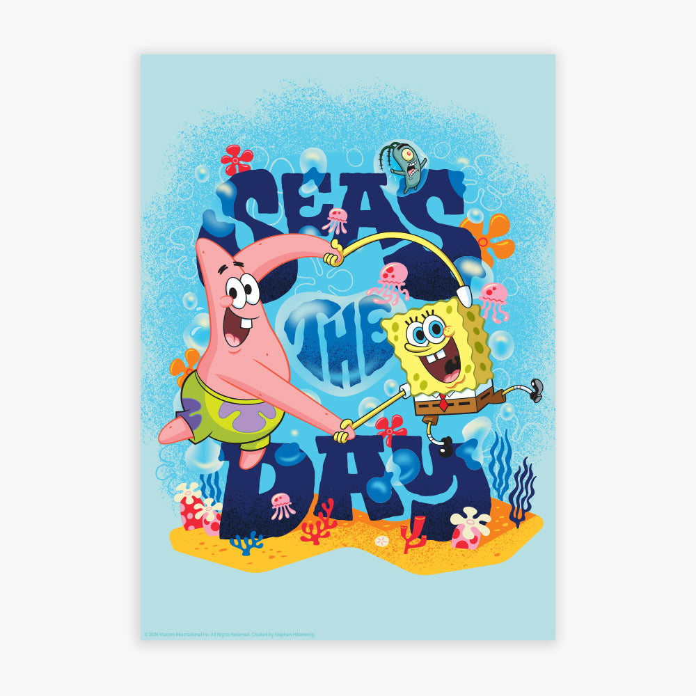 SpongeBob Print - Seas The Day Poster Wall Art