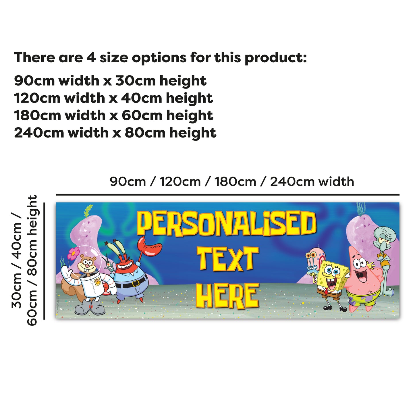 SpongeBob Birthday - SpongeBob Group Personalised Banner Wall Sticker