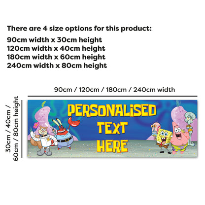 SpongeBob Birthday - SpongeBob Group Personalised Banner Wall Sticker