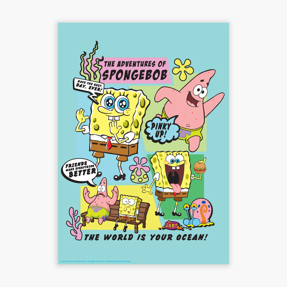 SpongeBob Print - The World Is Your Ocean Poster Wall Art