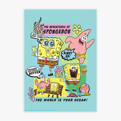 SpongeBob Print - The World Is Your Ocean Poster Wall Art