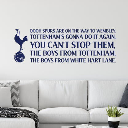 Tottenham Hotspur Football Club - 'Spurs Are On Their Way To Wembley' Song Wall Sticker Vinyl