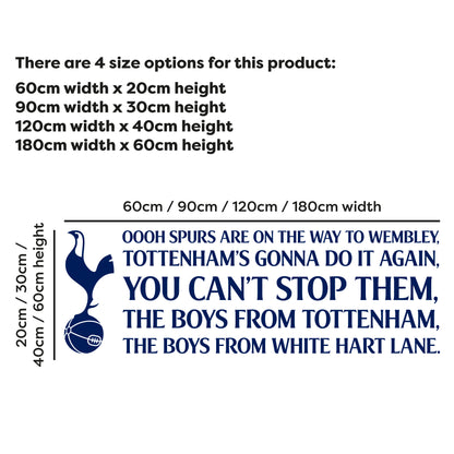 Tottenham Hotspur Football Club - 'Spurs Are On Their Way To Wembley' Song Wall Sticker Vinyl