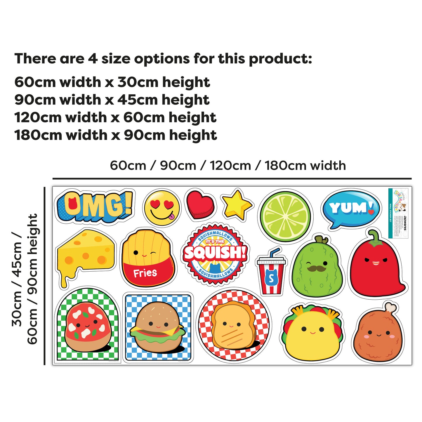 Squishmallows Wall Sticker - Food Squad Decal Set Wall Art