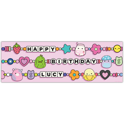 Squishmallows Birthday - Friendship Bracelet Personalised Banner Wall Sticker
