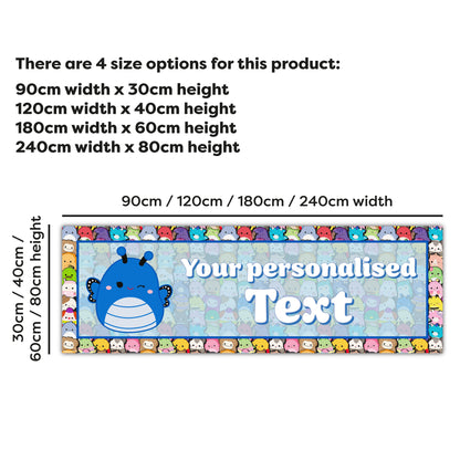 Squishmallows Birthday - Individual Character Personalised Banner Wall Sticker