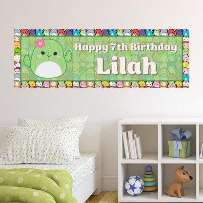 Squishmallows Birthday - Individual Character Personalised Banner Wall Sticker