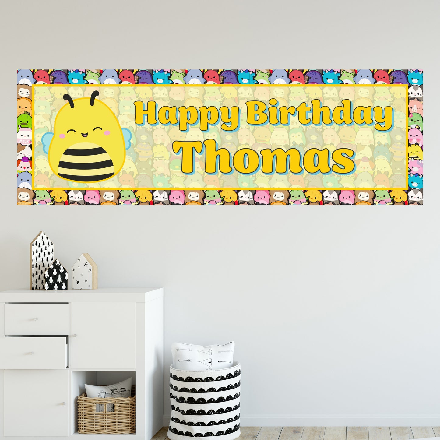 Squishmallows Birthday - Individual Character Personalised Banner Wall Sticker