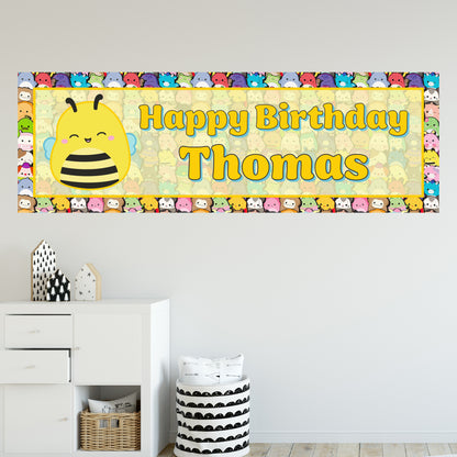 Squishmallows Birthday - Individual Character Personalised Banner Wall Sticker