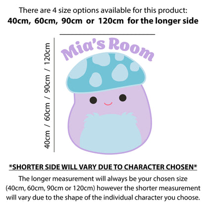 Squishmallows Wall Sticker - Individual Character Personalised Decal Wall Art