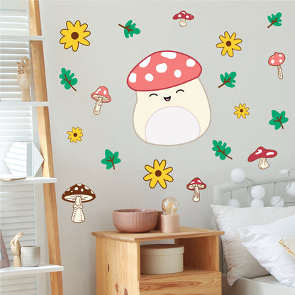 Squishmallows Wall Sticker - Malcolm Mushroom Decal Set Wall Art