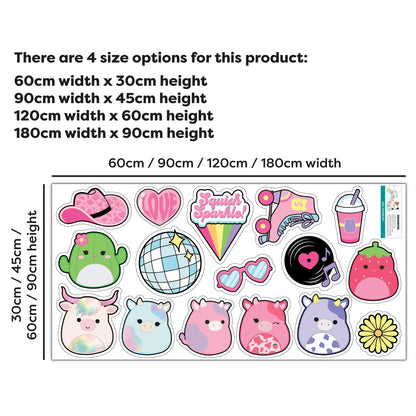 Squishmallows Wall Sticker - Squish Sparkle Decal Set Wall Art